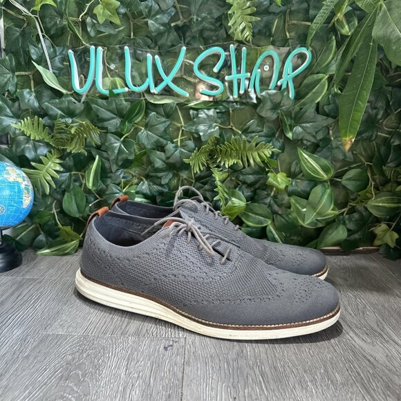 Cole Haan Mens Original Grand Stitchlite Gray Knit Oxford Shoes C27961 Size 13 main image 7